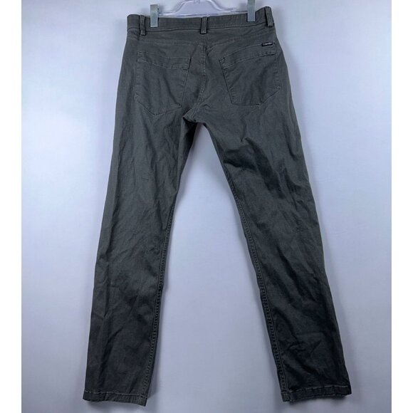 Calvin Klein Slim Straight Leg Jeans Mens Size W32X32L Mid Rise Olive Green - Picture 2 of 13